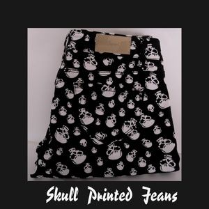 Skull Printed Skinny Jeans